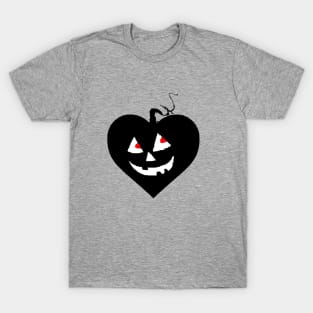 Happy Hallowin Party heart Halloween day red pumpkin pixel art T-Shirt